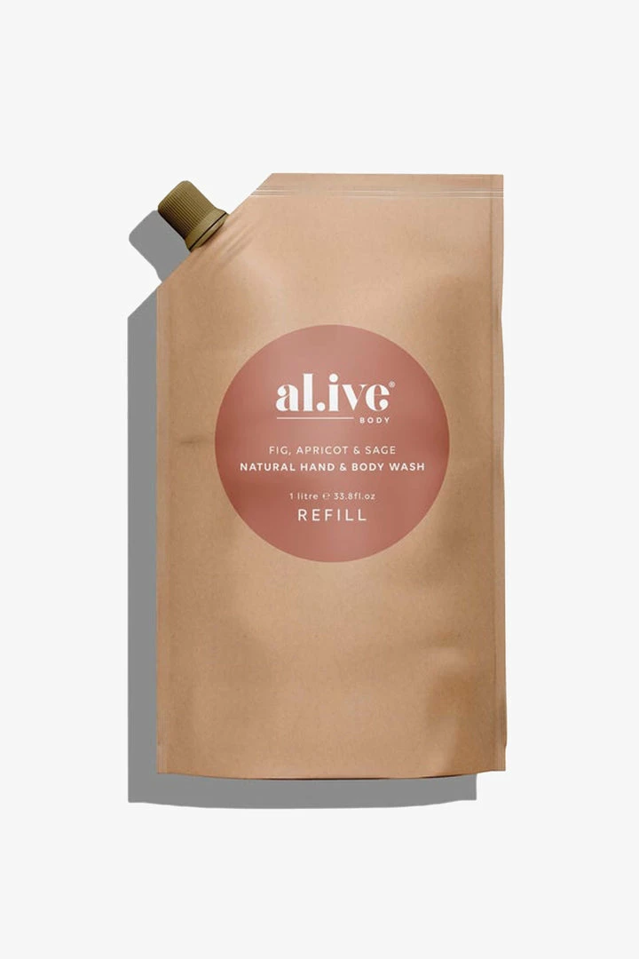 Alive Body Makeup & Skincare Fig Apricot & Sage Hand & Body Wash 1 Litre Refill