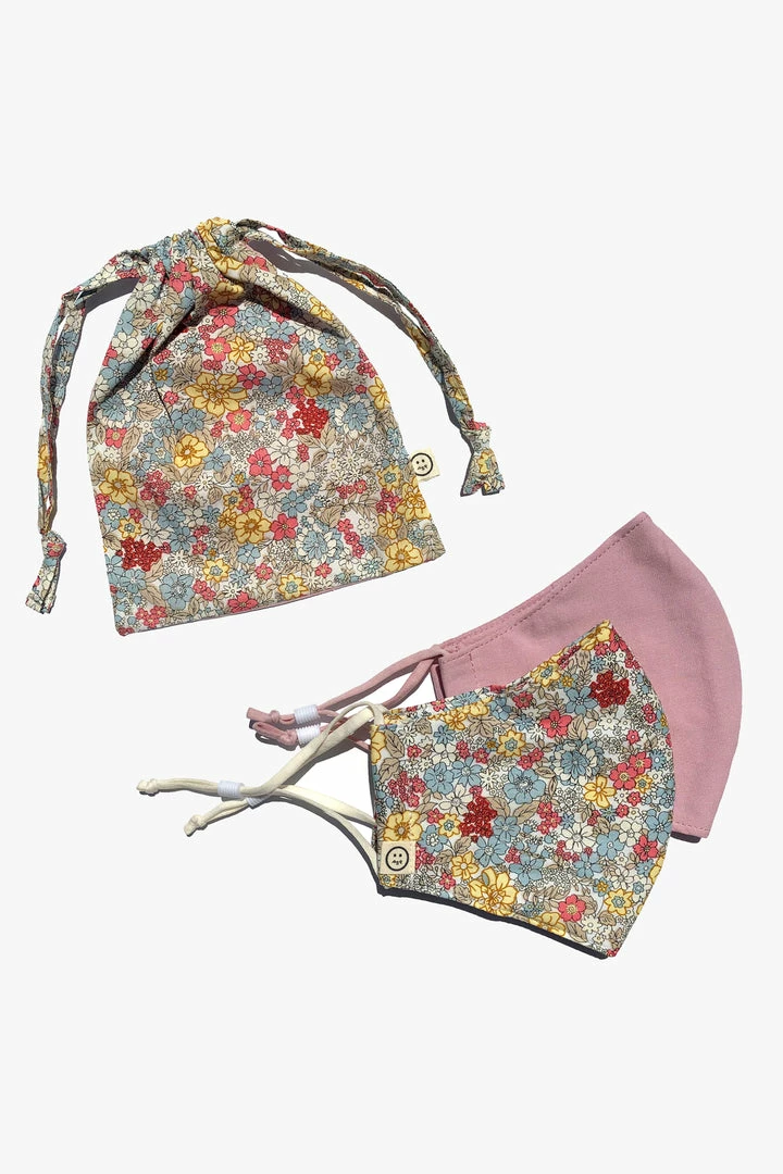 Personal Space Ditsy Floral + Pink Face Mask 2 Pack