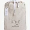 Home Lab 100% French Linen Bed Skirt King Natural Oatmeal