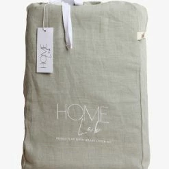 Home Lab 100% French Linen Duvet Cover Set Queen Sage Cushion, Throws & Linen