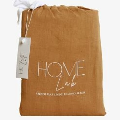 Home Lab Cushion, Throws & Linen 100% French Linen Euro Pillowcase Ginger 65 X 65cm
