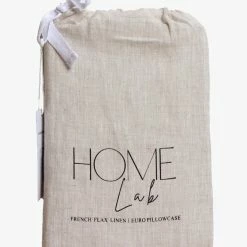 Home Lab Cushion, Throws & Linen 100% French Linen Euro Pillowcase Natural Oatmeal 65 X 65cm