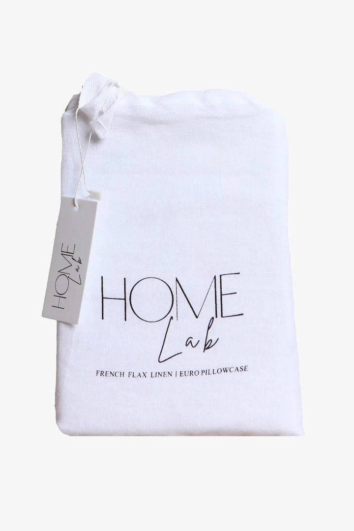 Home Lab Cushion, Throws & Linen 100% French Linen Euro Pillowcase White 65 X 65cm