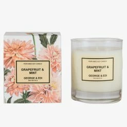 George & Edi Perfume Soy Candle Standard Grapefruit And Mint 50 Hours 200g Home Fragrance