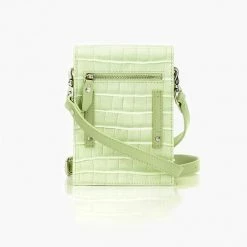 Stolen Girlfriends Club On Tour Acid Lime Leather Cross Body Phone Bag With Silver Hardware Accessories