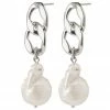 Pilgrim Gracefulness Chain With Pearl Earring Silver Plated