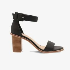 Nude Grady Black Leather Ankle Strap Heel Accessories