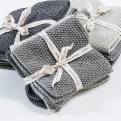 Bianca Lorenne Textured Lavette Grey Wash Cloths Set Of 3 Support Local Gifts