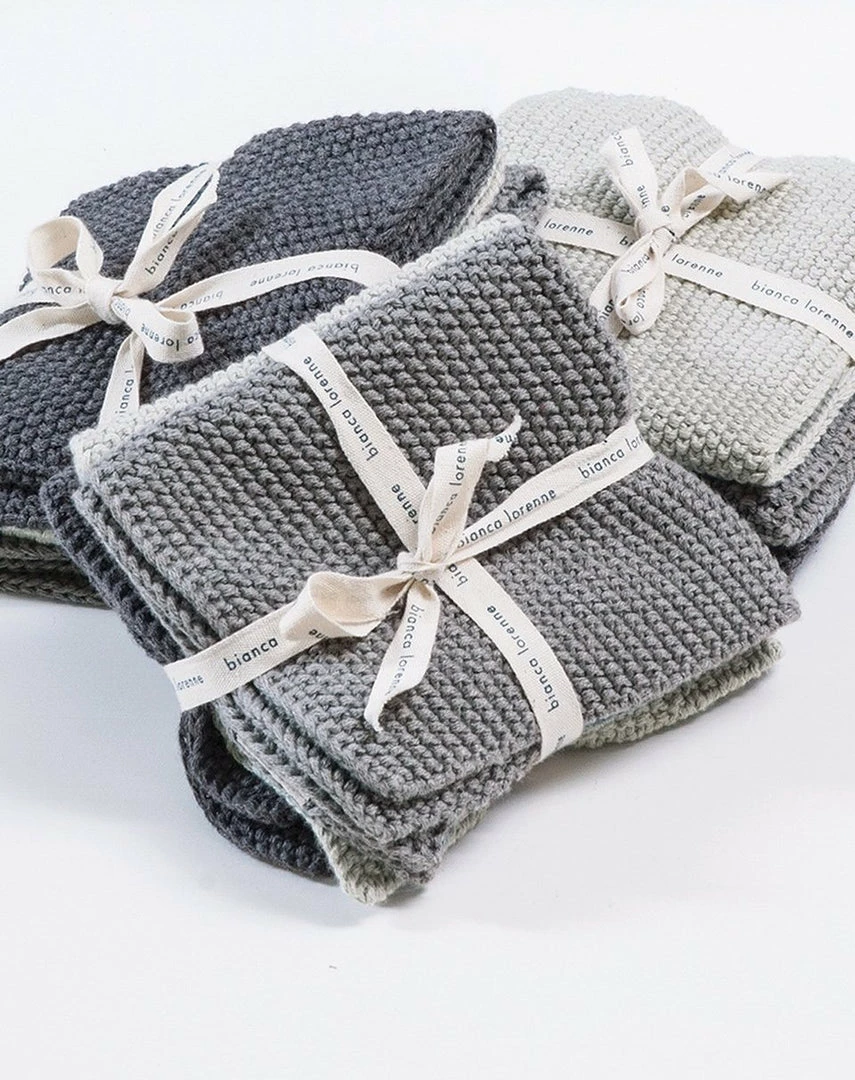 Bianca Lorenne Textured Lavette Grey Wash Cloths Set Of 3 Support Local Gifts