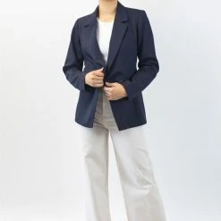 Ivy + Jack Harper Navy Texture Double Breasted Blazer