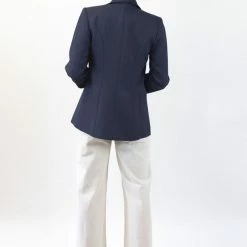 Ivy + Jack Harper Navy Texture Double Breasted Blazer