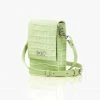 Stolen Girlfriends Club On Tour Acid Lime Leather Cross Body Phone Bag With Silver Hardware Accessories