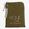 Home Lab 100% French Linen Pillowcase Pair Khaki