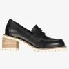 Minx Hope Black Loafer With White Detailing And Natural Heel Accessories