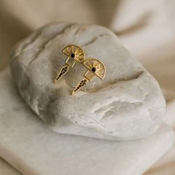 Silver Linings Accessories Horizon Gold Half Sun With Drop Earring