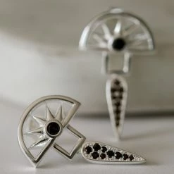 Silver Linings Horizon Silver Half Sun With Drop Earring