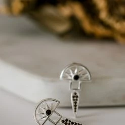 Silver Linings Horizon Silver Half Sun With Drop Earring