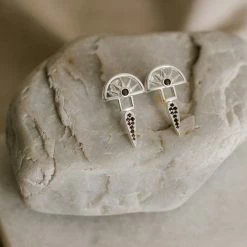 Silver Linings Horizon Silver Half Sun With Drop Earring