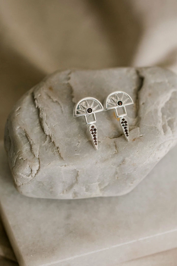 Silver Linings Horizon Silver Half Sun With Drop Earring