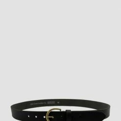 Loop Leather Brookline 32mm Black Leather Belt With Brass Buckle