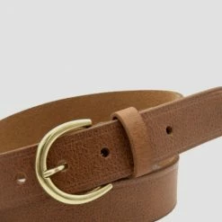 Loop Leather Accessories Brookline 32mm Tan Leather Belt With Brass Buckle