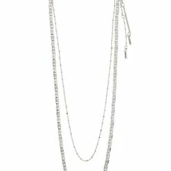 Pilgrim Accessories Intuition Double Chain Necklace Silver Plated