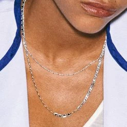 Pilgrim Accessories Intuition Double Chain Necklace Silver Plated