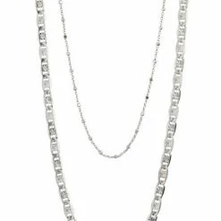 Pilgrim Accessories Intuition Double Chain Necklace Silver Plated