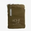 Home Lab 100% French Linen Duvet Cover Set Queen Khaki