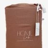 Home Lab 100% French Linen Duvet Cover Set Super King Chestnut Dusky Rose