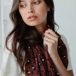 Sophie Accessories Leopard Scarf Maxi Rosewood