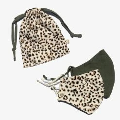 Personal Space Accessories Leopard Print + Olive Face Mask 2 Pack