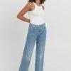 Pulz Jeans Fashion Emma Light Blue Highwaist Wide Leg Denim Jean