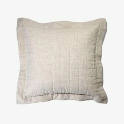 George Street Linen Belgian Washed Linen Natural Euro Pillowcase Cushion, Throws & Linen