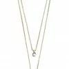Pilgrim Lucia Pi Gold Double Necklace With Crystal