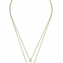 Pilgrim Lucia Pi Gold Double Necklace With Crystal