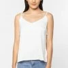 Ivy + Jack Fashion Loyal Ivory Satin Lace Trim Cami