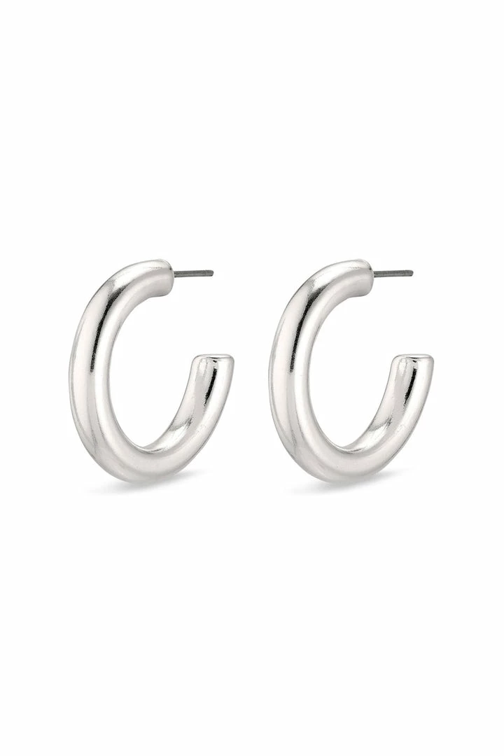 Pilgrim Accessories Maddie Pi Silver Chunky Hoop Earrings