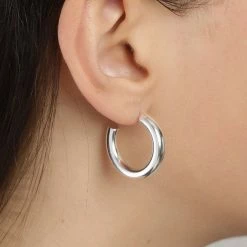 Pilgrim Accessories Maddie Pi Silver Chunky Hoop Earrings