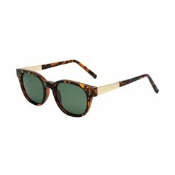 Prive Revaux Mandolin Dark Tort Framed Oval Sunglasses With Black Lens