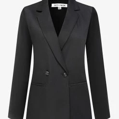 Ivy + Jack Mason Black Texture Boyfriend Blazer Fashion