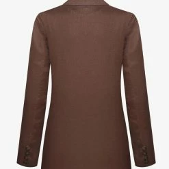 Ivy + Jack Fashion Mason Chocolate Linen Boyfriend Blazer