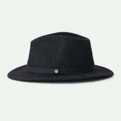 Brixton Messer Packable Fedora Black Wool Felt Hat