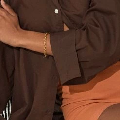 Brie Leon Mini Link Chain Gold Bracelet