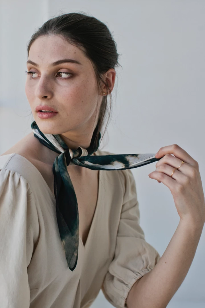 Sophie Mirage Teal Mini 100% Recycled Polyester Scarf