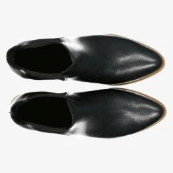 Minx Snappy Black Milled Leather Chelsea Boot With Natural Sole Accessories