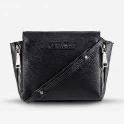 Status Anxiety The Ascendants Black Shoulder Bag With Chunky Zips Accessories