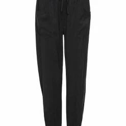 Among The Brave Fashion New Warrior Black Relaxed Drapey Drawstring Stretch Cuff Pant