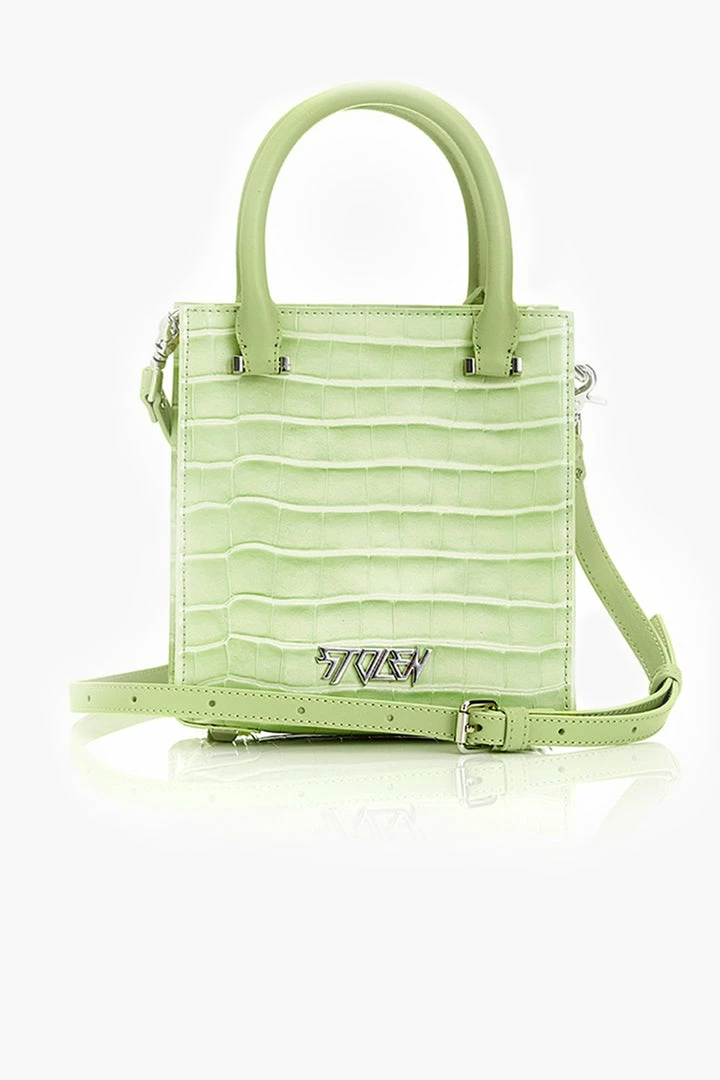 Stolen Girlfriends Club Tour Buddy Acid Lime Croc Mini Cross Body Tote Bag Accessories