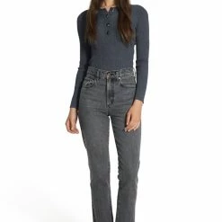 Nobody Denim Lou Crop Wide Charcoal Denim Jean